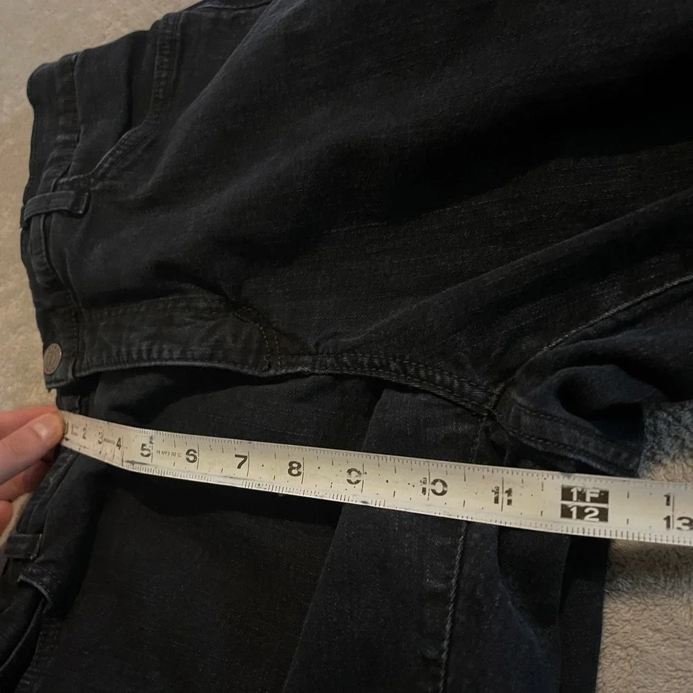 NYDJ Tummy Tuck Jeans Womens 10 Black Wide Leg Flare High Rise Denim 31x32
